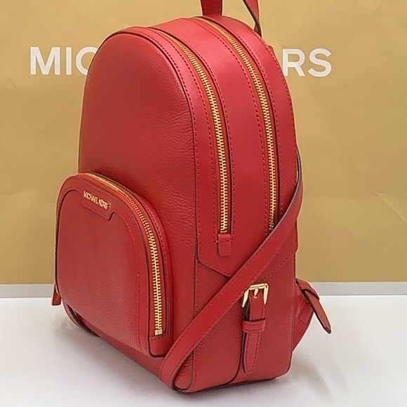 MICHAEL KORS JAYCEE MEDIUM ZIP POCKET BACKPACK COLOR: Bright Red NWT - Picture 7 of 16